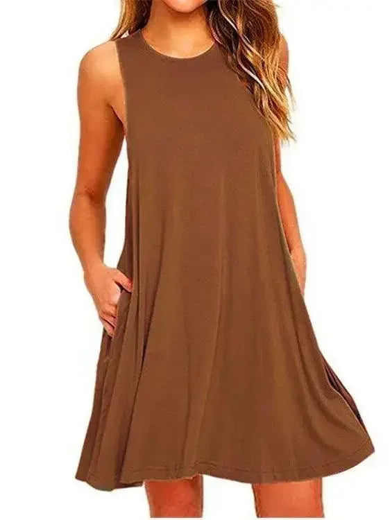 Women Black White Summer Dress 2025 Polyester Short Sleeve O-Neck Tops Casual Loose Dress Female Street Bohemian Dress Vestidos