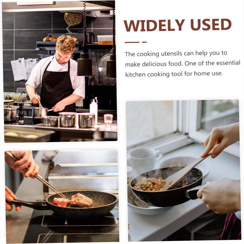 5pcs Wooden Utensil Set with Hanging Holes, Food Grade Spoons and Spatula 24-33.7cm, Non-Toxic Smooth Kitchen Tools for Cooking