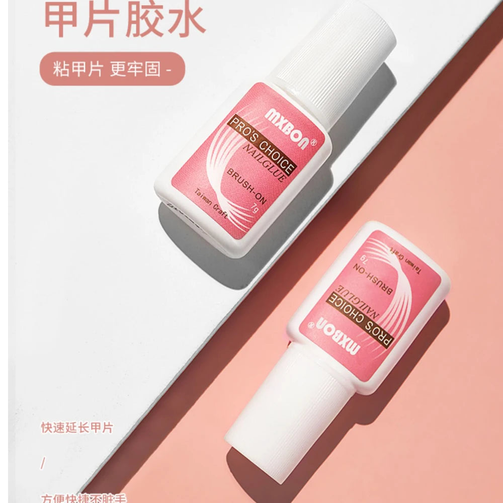 8ml Brush-on Fast Drying Nail Glue for False Nails Glitter Acrylic Nail Rhinestone Decoration 1/5pcs Nail Tips Bond Glue Nail To
