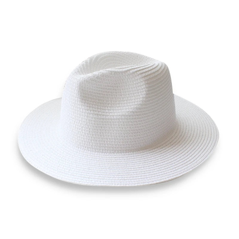 Large SizeNew Natural Panama Straw Hat Summer Men Women Wide Brim Beach UV Protection Fedora Sun Hat Wholesale