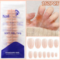 120Pcs Short Square Coffin French Fake Nails Glossy Pink  Full Cover Wearable Press on Nails Wearable Acrylic Fake Nails Tips #