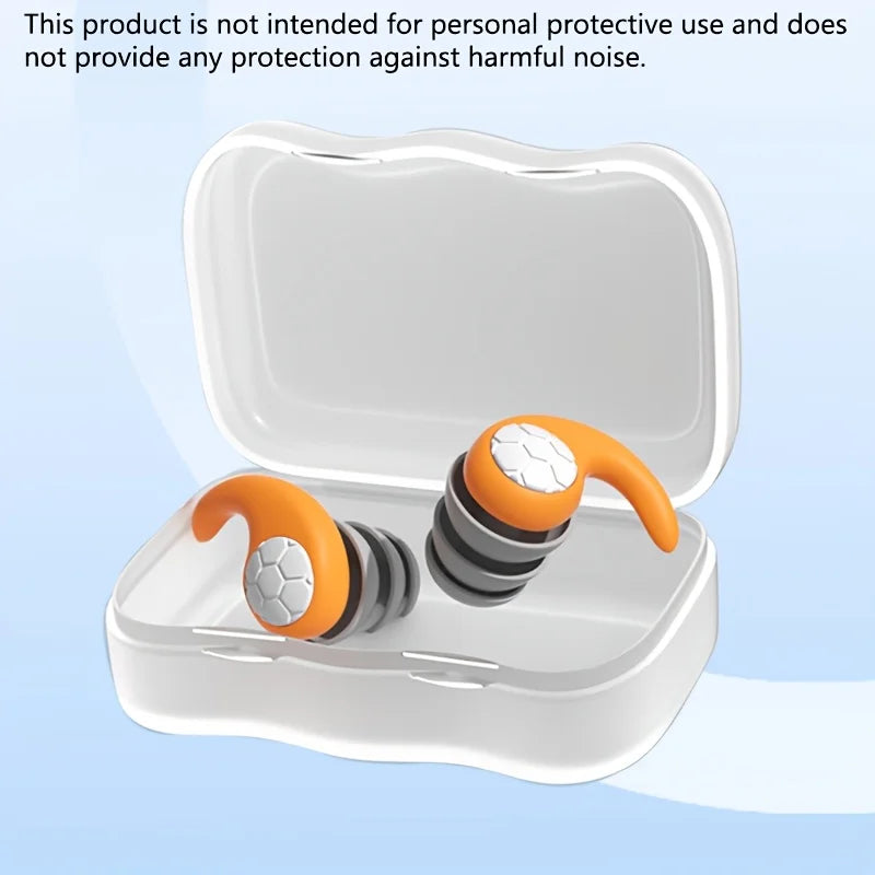 1 pair of silicone swimming soft earplugs, waterproof earplugs for surfing and water sports, swimming accessory storage box, reu