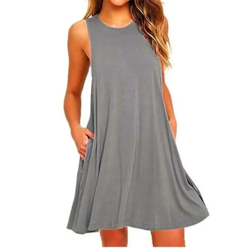 Women Black White Summer Dress 2025 Polyester Short Sleeve O-Neck Tops Casual Loose Dress Female Street Bohemian Dress Vestidos