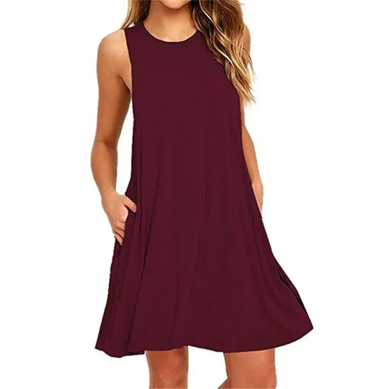 Women Black White Summer Dress 2025 Polyester Short Sleeve O-Neck Tops Casual Loose Dress Female Street Bohemian Dress Vestidos