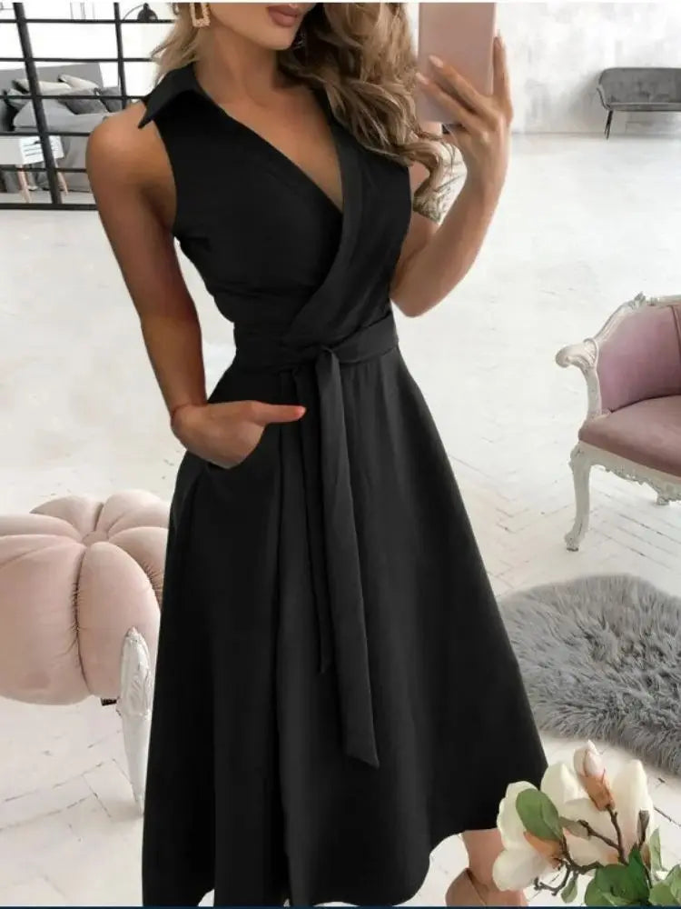 2023 Summer Retro Long Skirt Casual Cross V-neck Polka Dot Print Party Short-sleeved Dress Female Bohemian Beach Holiday Dress