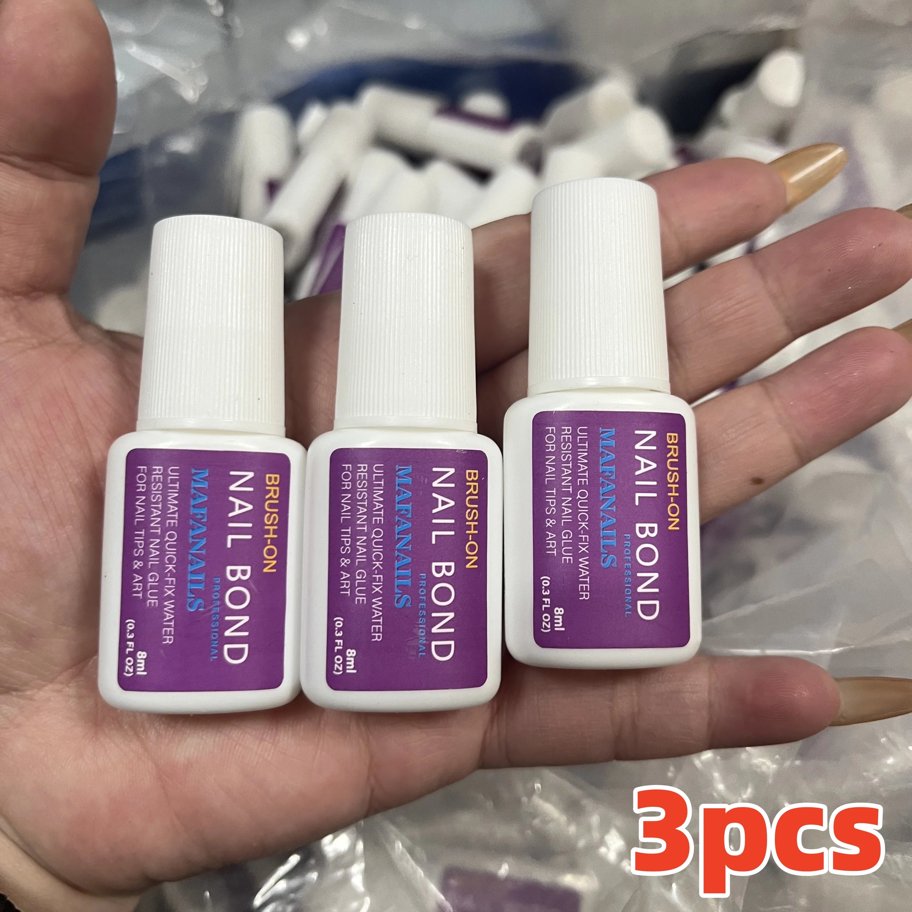 1/3/5pcs 7g Super Strong Clear Waterproof Gel Nail Glue for Press-Ons & Acrylic Nails Long-Lasting Easy Application Nail Tools *