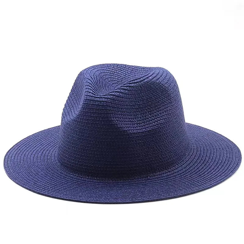 Large SizeNew Natural Panama Straw Hat Summer Men Women Wide Brim Beach UV Protection Fedora Sun Hat Wholesale