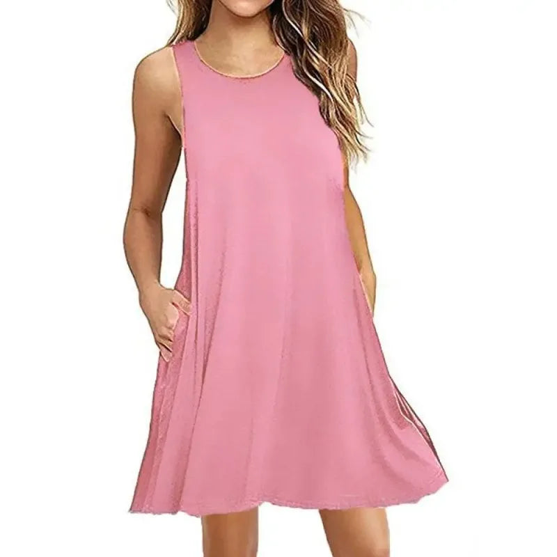 Women Black White Summer Dress 2025 Polyester Short Sleeve O-Neck Tops Casual Loose Dress Female Street Bohemian Dress Vestidos