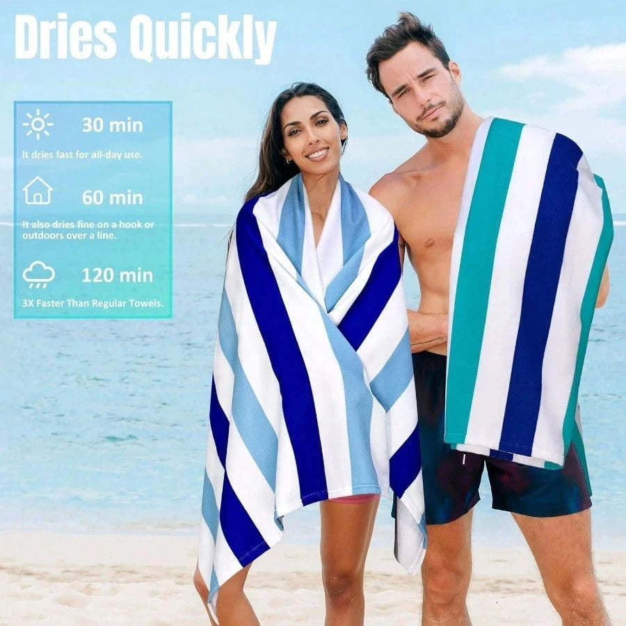 Blue Stripe Beach Towel Single Sided Print Classic Soft Beach Towel Beach Pool Bathroom Towel Stylish Vibe Gift For Beach Lovers
