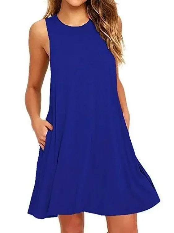 Women Black White Summer Dress 2025 Polyester Short Sleeve O-Neck Tops Casual Loose Dress Female Street Bohemian Dress Vestidos